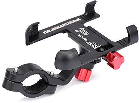 MotuTech Promend Metallhalterung für Fahrrad, Motorrad, Lenker für Telefon, um 360 Grad drehbar (auf Lenker 25-31,8 mm, schwarz)
