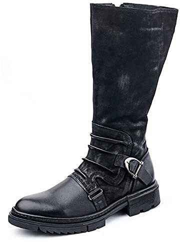 ERALP Mittelalterliche Wikinger Piraten Cosplay Stiefel - Festival LARP Renaissance Ritter Prinz Schuhe für Frauen Männer - Reiten Kostüm, Schwarz, 43