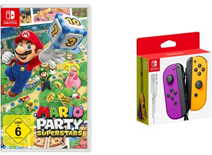 Mario Party Superstars [Nintendo Switch] + Nintendo Joy-Con 2er-Set, Neon-Lila/Neon-Orange