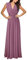 Onsoyours Vestiti della Sera e Cerimonia da Donna Abito da Cerimonia Donna Damigella Vestito Lungo Elegante Festa Rosa Scuro M