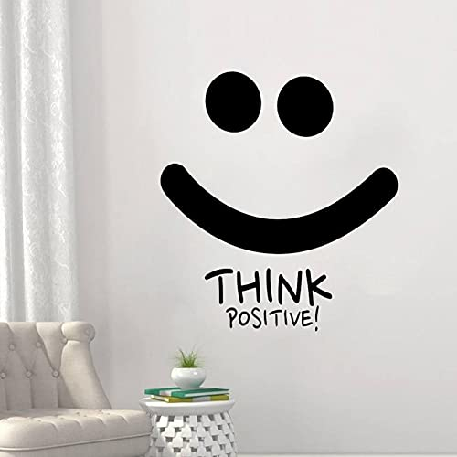 XIAOHUKK Think Positive Smile Wandtattoo Motivation Zitate Inspiration Wandaufkleber Wand Sprüche Home Interior Decoration