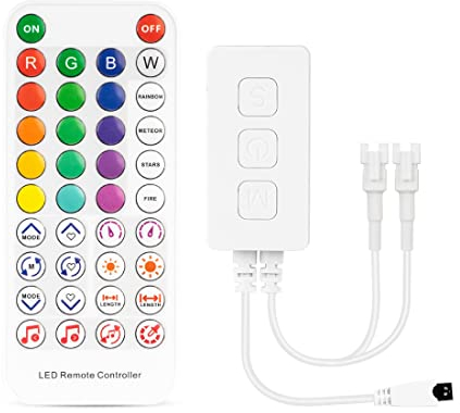 BTF-LIGHTING SK6812RGBW WS2814 TM1824 UCS2904 Microfono integrato SP617E Controller Bluetooth Sincronizzazione modalità musica Timer per RGB IC+ Striscia LED bianca pura APP/pulsante/telecomando IR