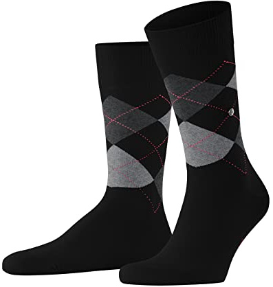 Burlington Herren Socken King M So Baumwolle gemustert 1 Paar, Schwarz Black-Flames 3011, 46-50