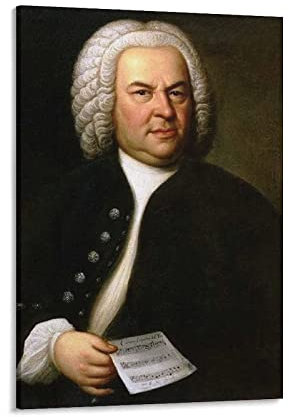 Shenywell Leinwand Bedrucken Der Komponist Johann Sebastian Bach Poster Wandkunst Kunstwerke Schlafzimmer Wohnzimmer Dekor 50x70cm Kein Rahmen