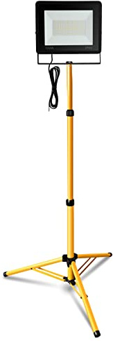 Eulenke LED Baustrahler mit Stativ, 100W Arbeitsleuchte 8500LM 6000K Kaltweiß LED Fluter Floodlight inkl. 1M Kabel, IP66 Wasserdicht Flutlichtstrahler Scheinwerfer Bauscheinwerfer(kein Stecker)