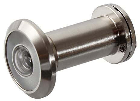 Schürberg Türspion mit Sichtschutz - Edelstahl Optik - Bohrloch Ø 16mm - Spion für 37-58mm Türen - Hochwertige Echtglaslinse - Weitwinkel 200°