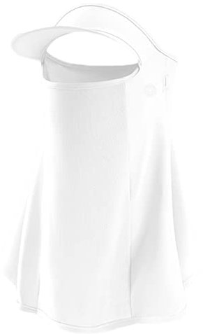 GIBZ Sun Protection Cap Hat Sun Neck Gaiter Face Mask Sun Hat with Face&Neck Flap Upf 50+ Womens/Mens Sun Protection Cap for Camping Hiking Fishing Classic White