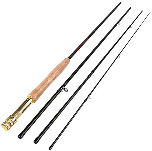 FIONEL Angelsets Ultraleichte Fliegenruten, Abschnitte, schnelle Aktion, Süßwasser-Fliegenruten, Forellen-Lachs-Angelgerät Teleskop-Angelrute (Color : Wit)