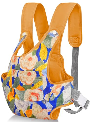 Aolso Babypuppentrage, Puppentrage für Kinder mit verstellbaren, Rückentrage mit verstellbaren Trägern für Babys, Puppezubehör für 14-18 Zoll Puppengurt, Tragepuppenzubehör für Kinder (Orange)