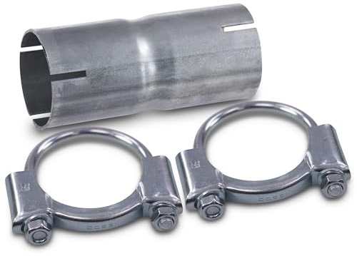 BESTPRICE 1x raccord de tuyau tuyau d'échappement Ø 55 mm longueur 135 mm, 2x colliers à étrier Ø 58 mm