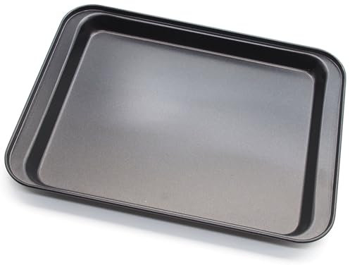 YIKANGHENG Cookie Baking Sheet, 9.5 Inch x 7 Inch Square Iron Plate with Nonstick Coating for Baking Cookie, Roast Meat, Baking Cake, Bread and other Foods (1)