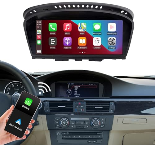 AUTOABC Pantalla táctil inalámbrica Carplay/Android Auto 8,9 pulgadas Multimedia Radio Linux para BMW 3/5 E60/E63/E64/E90/E91/E92/E93 2010-2012 Sistema CIC AirPlay/Autolink/USB HD Resolución 1920 x