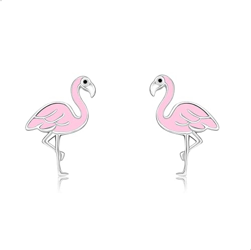 Flamingo Ohrstecker 925 Sterling Silber Rosa Flamingo Ohrringe Niedlicher Flamingo Schmuck Geschenke für Damen Frauen Mädchen Tochter Flamingo Liebhaber