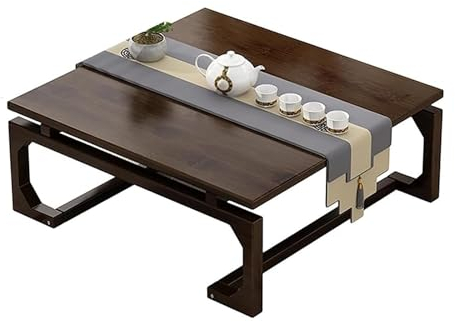 wanghaiyanBD Kleiner Couchtisch aus Holz, quadratischer Couchtisch, Vintage-Teetisch aus massivem Holz zum Sitzen auf dem Boden, japanischer Esstisch, Altartisch, Arbeitstisch