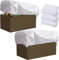 3 Stück Abdeckung fuer Balkon Blumenkasten - 150x45x40cm Rechteckige Frostschutz für Blumenkasten - Frostschutz Hauben mit Kordelzug,Winter Pflanzenschutzsack Pflanzenabdeckung Frostschutz