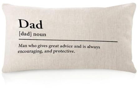 WSDESDEC Eleganter Kissenbezug mit Reißverschluss, 30,5 x 50,8 cm, Aufschrift Dad, Dekoration, Bettwäsche, Überwurfkissen, lustige Zitate und Sprüche, für Galerie, Veranda, Wohnzimmer