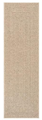 vidaXL ZIZUR Rug 80x250 cm - Indoor/Outdoor Rectangular Polypropylene Floor Covering, Lightweight, Durable Mat with Natural Jute Look, Brown, UV-Resistant