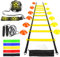 LangRay Fussball Trainingsset, Fussball Trainingszubehör mit 6m Koordinationsleiter, 12 Hütchen Fussball, 1 Springseil, 1 Fußballtrainer, 5 Widerstandsbänder, Fussball Geschenke für Jungen