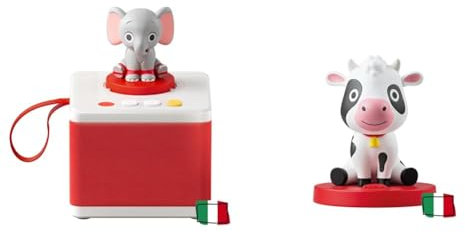 FABA - Raccontastorie Bianco - Cantastorie per Bambini, Cassa Audio con Personaggio Sonoro & Personaggio Sonoro Zompettando per il Mondo - Canzoncine - Giocattolo, Contenuti Educativi