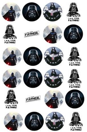 24 v Pre Cut Star Wars Darth Vader Cupcake Toppers Edible Wafer Paper Fairy Cake Toppers Birthday Cakes