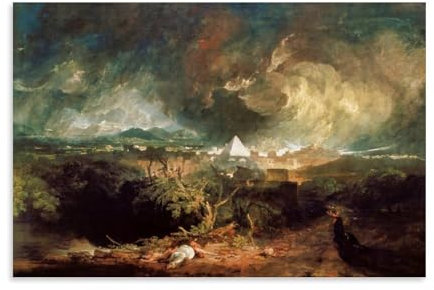 WANGLIDD Joseph Mallord William Turner, Kunstdruck auf Leinwand, Motiv The Fifth Plague of Egypt by Joseph Mallord William Turner, Wanddruck, Foto, moderne Dekoration, ungerahmt, 30 x 45 cm