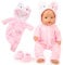 NIEEKRUN Puppen Kleidung Accessoires 43 cm Americal Girl Baby Puppen Cartoon Katze Kleidung Outfits Puppenkleidung Kostüm Kleider für 18 inch Baby Puppen (Rosa)