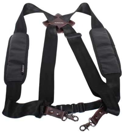 Amagogo Correa de hombro acolchada, correa ajustable, correa para batería de instrumento de percusión, arnés de hombro para batería negro, Los Adultos Usan