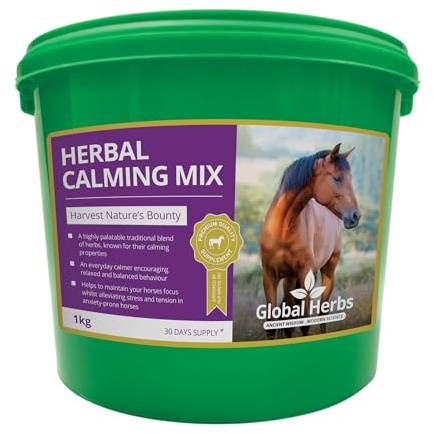 Global Herbs Herbal Calming Mix Equine Calming & Focus Support Herbal Blend 1kg