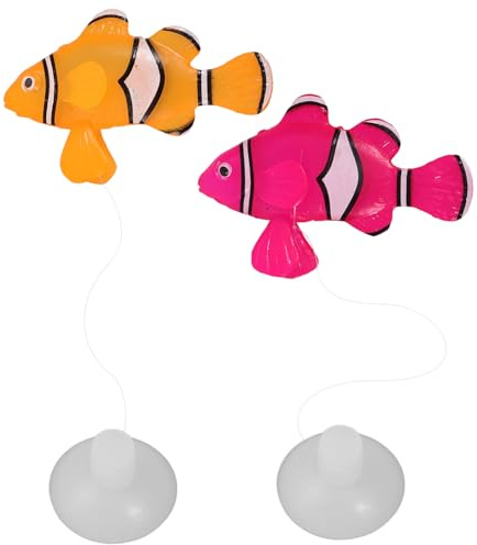 FONDOTIN 2pcs Fish Simulated Fish Jellyfish Lamp Bubble Fish Accessories Decor Bowl Automatic Fish Ornaments Fish Cleaner Aquarium Fish