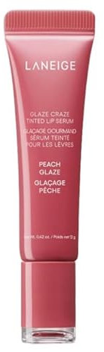 LANEIGE Original, Glaze Craze Tinted Lip Serum mit Farbe, 12 g, von Bella, (PEACH GLAZE, 12 g (Packung mit 1 Stück)