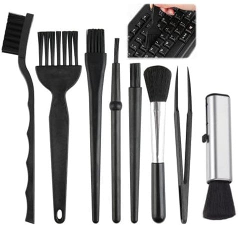 Anti Static Brush, Keyboard Cleaner, Keyboard Cleaning Kit, for Cleaning Computer Keyboard Car Lab, for iPhone, PC, Camera, Laptop, Monitor, and Computer, Includes Storage Bag