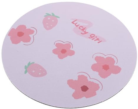 HOMSFOU Elegant Pink Strawberry Mouse Pad Large Desk Mat Non-slip Bottom for Office Use