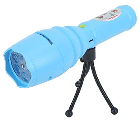 LED Projector Music Handheld Flashlight Projector Light with 12 Patterns, USB Battery Powered, Portable Decorative Light, Ideal for Party, Christmas, Halloween (Blue)