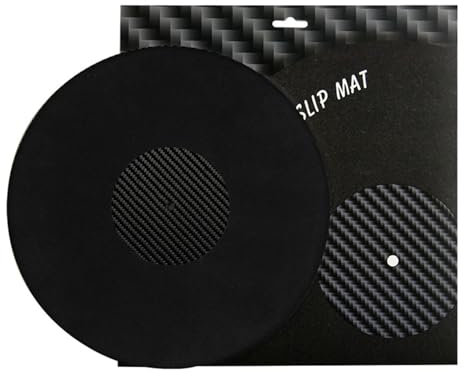Rudiaoa Fibras Carbono Mat Plataforma Plato Giratelante Platos Mat Vibraciones Reducción Almohadilla Registro Profesional para Reproductor Récord