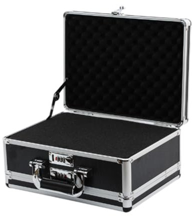 KESOTO Aluminum Alloy Case Secure Box Password Lock Box Tool Box Carrying Case for Business
