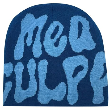 Y2k Beanie Mütze Herren Damen Teenager Y2k Cap Warm Sportmütze Bedruckter Hut für Freizeitaktivitäten Slouchy Beanies und Strickmützen für Unisex