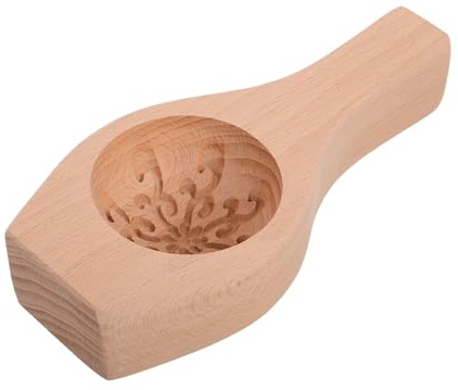 COLLBATH Holzform für Traditionelle Kuchen Süßigkeiten Backen Dicke Holzform für Mondkuchen und Gebäck DIY Blütenform Holz Walnuss Keksform für Einfache Herstellung von Chinesischen