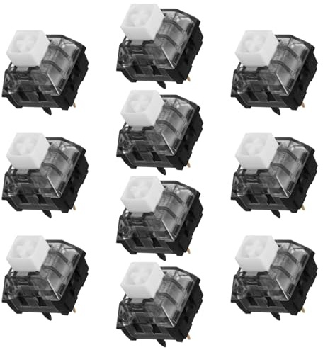 PAMINGONO 10 Stück Weiße V2 Mechanische Klickschalter für Gaming Tastaturen Taktile Tastaturschalter aus Robustem Material Geräuscharm Schnelle Reaktionszeit Kompatibel für Mechanische