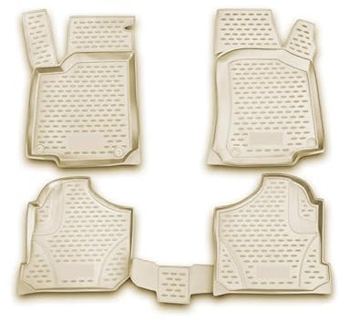 OMAC Gummimatten Fußmatten kompatibel mit VW Golf 4 1997-2006 TPE Automatten Beige 4X