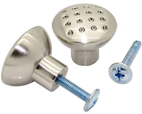 2X Premium Quality Brushed Nickel Dimple Door Knobs for Cabinets/Cupboards & Drawers