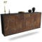 Dekati Sideboard Lakewood hängend (180x77x35cm) Korpus anthrazit matt - Front rostigen Industrie-Design - Push to Open