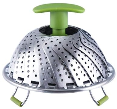 Collapsible Stainless Steel Steamer - 9 inch Basket Insert for Pots