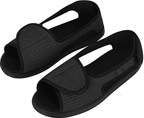 Womens Diabetic Shoes Extra Wide Edema Swollen Shoes Comfort Elderly Slippers Adjustable Surgical Footwear Open Toe Sandals Orthopaedic Shoe for Diabetic Feet Anti Slip Breathable Summer Slipper UK5