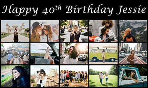 Personalised Birthday Banner Photo Children Baby Adult Party Decoration Poster Celebration 150x90cm