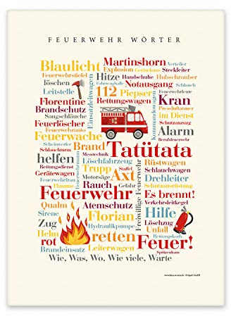 Deine Wörter Leinwand Feuerwehr Keilrahmen 30x40 cm