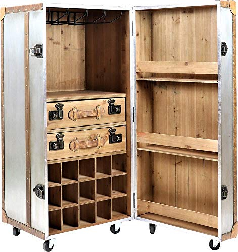 Bar Koffer Schrankkoffer Vintage Look - Kofferschrank, Barschrank, Barkoffer (Alu Design)