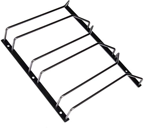 Dianoo Portabottiglie Da Vino Sotto Il Mobile Nero, Portaoggetti, Rastrelliera Appesa A Filo, Porta Bicchiere Di Vino Con Viti, 24 Cm 3 File