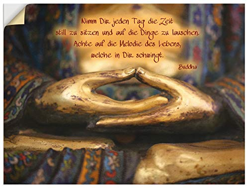 ARTland Wanddeko Wandtattoo selbstklebende Vinylfolie 120x90 cm Bilder mit Sprüchen Buddha Buddhismus Quote Zitat Motivation Zen Q3MA