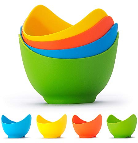 ONPOETRYEE 4 Stück Silikon-Ei-Pochierer, BPA-frei Lebensmittel-Grade Material Eier-Pochier-Tassen, Perfekt pochierte Eier Machen, Pochierte-Eier-Macher-Set