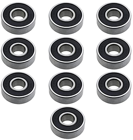 eMagTech Kugellager Rillenkugellager 608RS aus Chromstahl, 8mm x 22mm x 7mm, 10 Stück